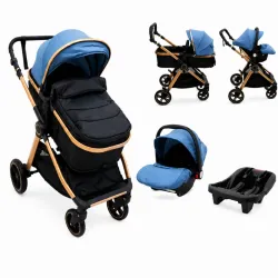 Coche con Cesta y Asiento para Autos Azul