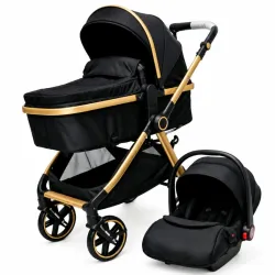 Coche Cuna con Cesta Negro