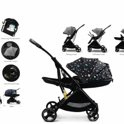 Coche Multifuncional Infantil Negro con Accesorios
