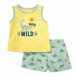 Conjunto con Camiseta de Dinosaurio y Short para Niño