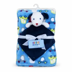 Conjunto Azul con Manta y Peluche para Bebé