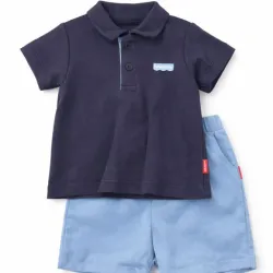 Conjunto Fisher Price Azul Marino y Celeste con Pullover y Short para Niño