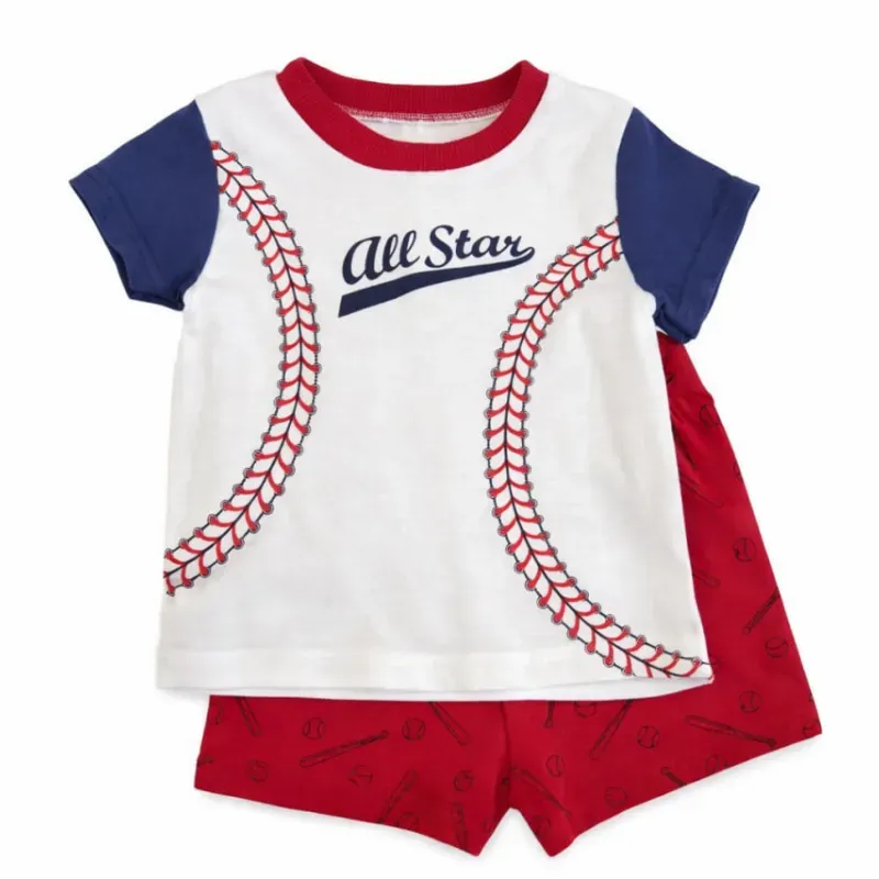 Conjunto con Camiseta de Béisbol y Short para Niño
