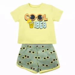 Conjunto Cool Vibes Amarillo y Verde con Pullover y Short 