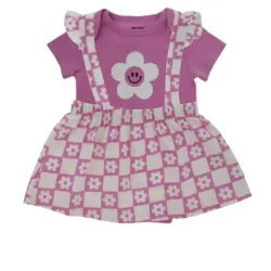 Conjunto de Blusa y Falda con Tirantes para Bebé Temática Flores