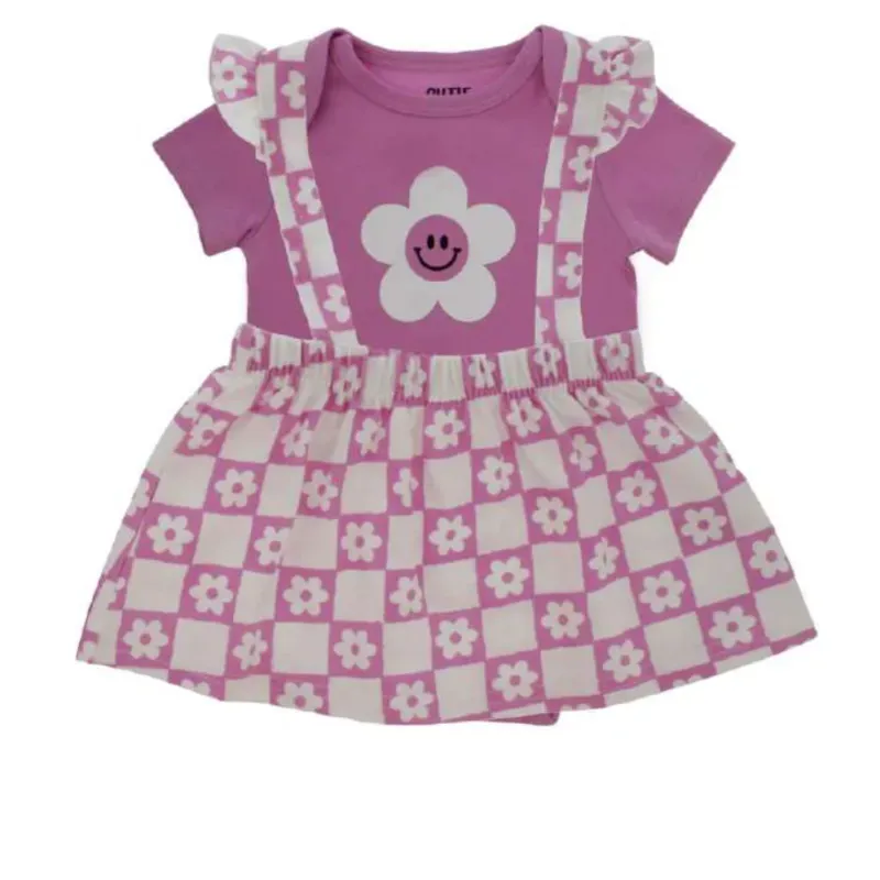 Conjunto de Blusa y Falda con Tirantes para Bebé Temática Flores