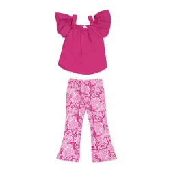 Conjunto de Blusa y Pantalón para Bebé Temática Floral/Rosado