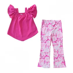 Conjunto de Blusa y Pantalón para Bebé Temática Floral/Rosado