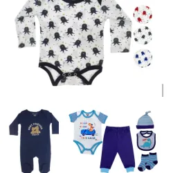 Conjunto de Bodys Enterito Mono y Accesorios (Varón)