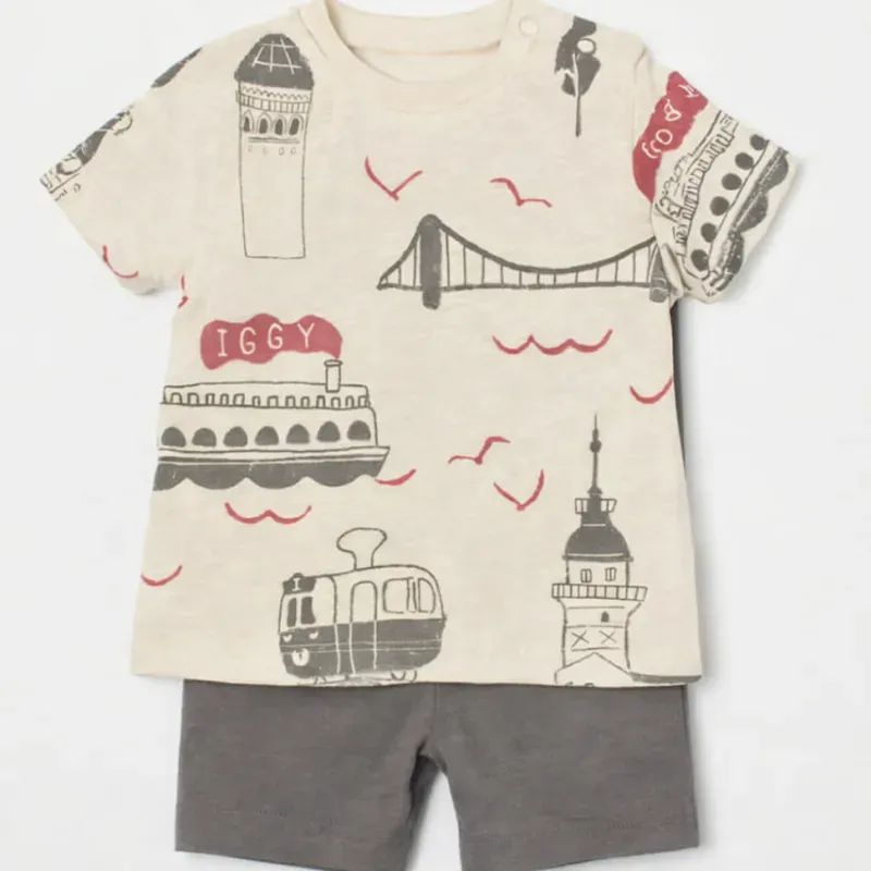 Conjunto de Camiseta con y Pantalón Color Marrón