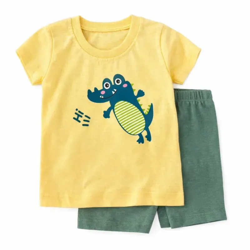 Conjunto de Camiseta de Cocodrilo y Short