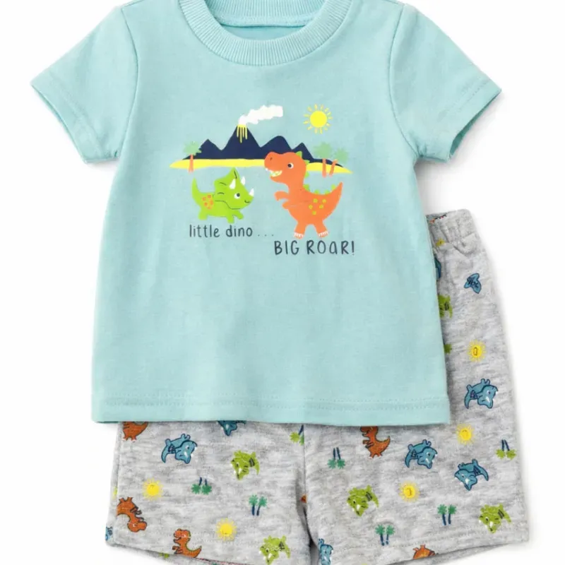 Conjunto de Camiseta y Short con Dinosaurios