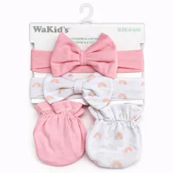 Conjunto de Cintas y Manoplas para Bebé con Estampados Simples