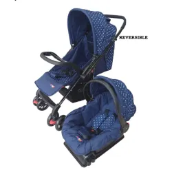 Conjunto de Coche y Silla de Auto Reversible Azul