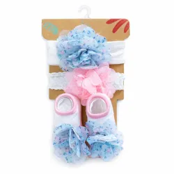 Conjunto de Gorro, Medias y Cinta para Bebé (Hembra)