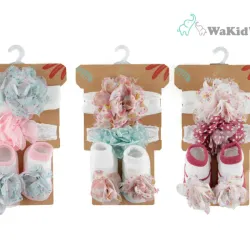 Conjunto de Gorro, Medias y Cinta para Bebé (Hembra)