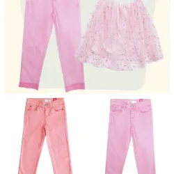 Conjunto de Jeans y Falda Infantil Rosado