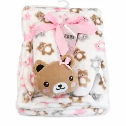 Conjunto de Manta Blanca con Osito para Bebé