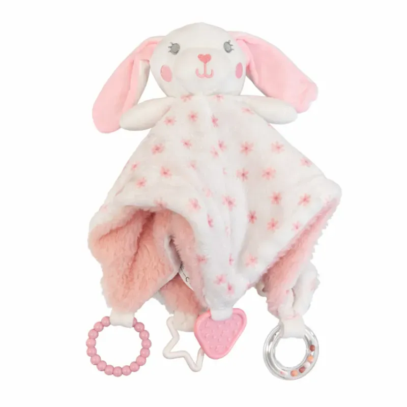 Conjunto de Manta con Conejito y Mordederas para Bebé