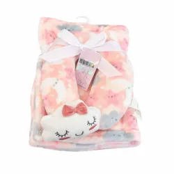 Conjunto de Manta Rosada con Almohada y Nubes para Bebé