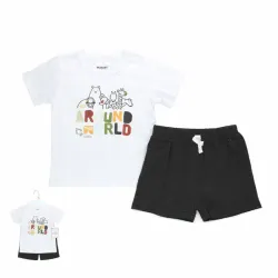 Conjunto de Pullover Blanco y Short Negro