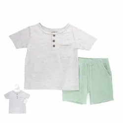 Conjunto de Pullover Gris y Short Verde