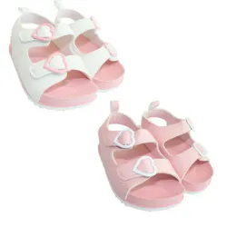 Conjunto de Sandalias Infantiles con Hebilla de Corazón