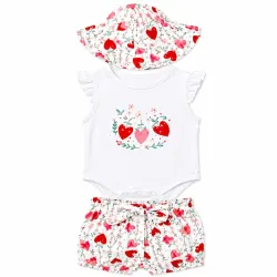 Conjunto de Short, Body con Gorro para Bebés
