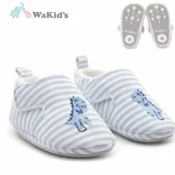 Zapaticos con Dinosaurio para Bebé Rayas/Azul