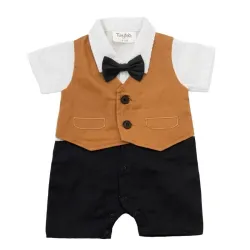 Conjunto Formal Bebé con Camisa, Chaleco y Pantalón Corto