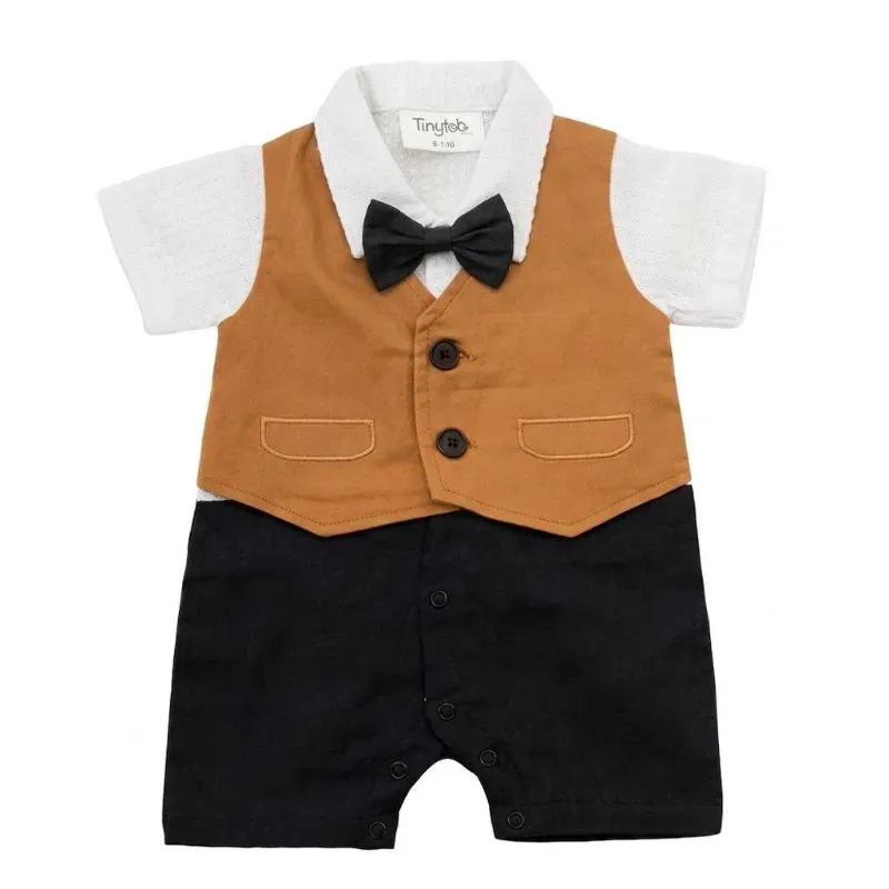 Conjunto Formal Bebé con Camisa, Chaleco y Pantalón Corto