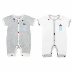 Conjunto Gris y Blanco con Rompers Urbanos para Bebé