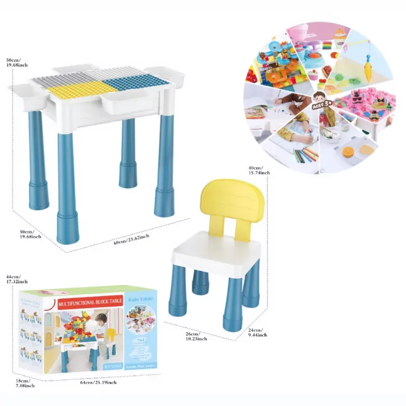 Conjunto Mesa y Silla Infantil de Bloques