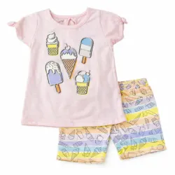 Conjunto Rosa de Pullover con Helados y Short 