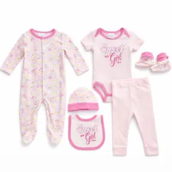 Conjunto Sweet Girl Rosa Pastel con Body, Pantalón, Enterizo y Accesorios