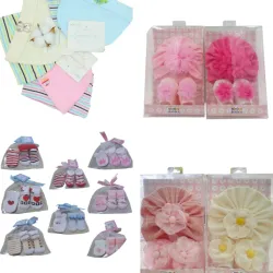 Conjunto Variado de Gorros y Calcetines para Bebé