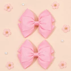 Hebillas para el Cabello con Lazo Rosa