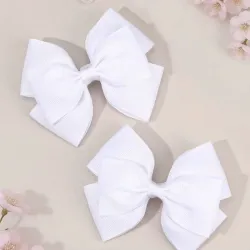 Hebillas para el Cabello con Lazo Blancas