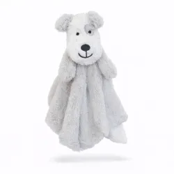 Manta Gris con Perrito de Peluche para Bebé