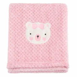 Manta Rosa con Bordado de Osito para Bebé