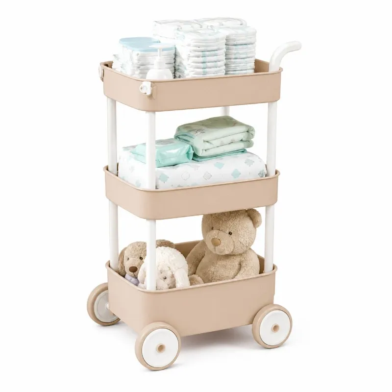 Carrito Organizador de Pañales y Accesorios para Bebés 3 Niveles.