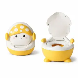 Inodoro Infantil Amarillo y Blanco de Setas