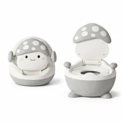 Inodoro Infantil Gris y Blanco de Setas