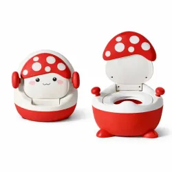 Inodoro Infantil Rojo y Blanco de Setas