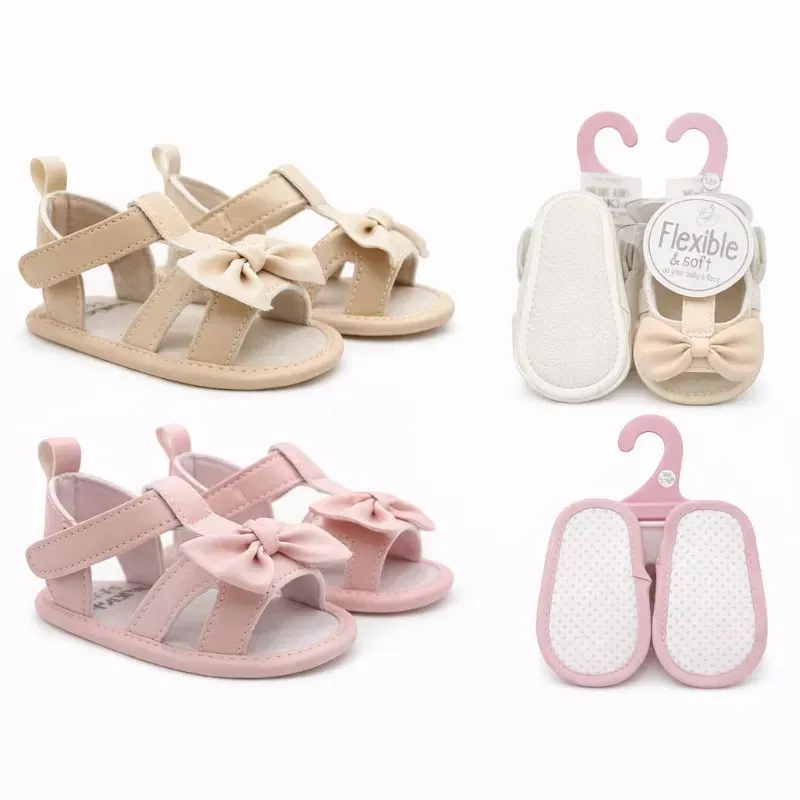 Sandalias Beige con Moño para Bebé
