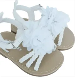 Sandalias Blancas con Flor para Bebé