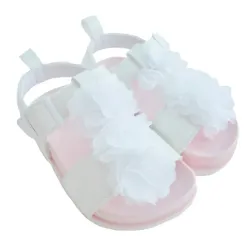 Sandalias Blancas con Flores para Bebé
