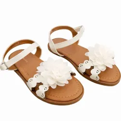 Sandalias Blancas con Flores
