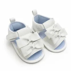Sandalias Blancas con Moños para Bebé