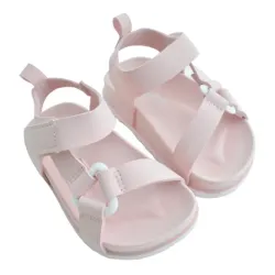 Sandalias Rosa Pastel con Aros para Bebé